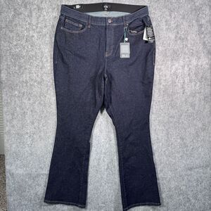 Lularoe Jeans Womens 36 Dark Wash Flare Elastic Waist High Rise Stretch